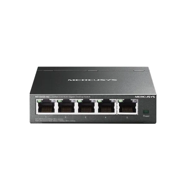 Switch Mercusys MS105GS-M2 a 5 porte da 25 Gigabit - Multi-Gigabit 10/100/1000/2500 - Autonegoziazione - Nero
