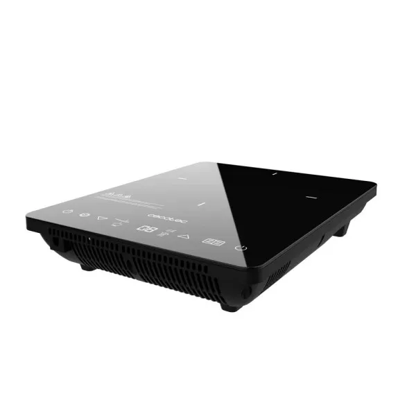 Piano cottura a induzione portatile Cecotec Full Crystal Onyx - 2000W - Temperatura da 60 a 260°C - Vetro smaltato - Comandi touch - Timer - Diametro fino a 28 cm - Regolabile - 35x28x7 cm - Nero