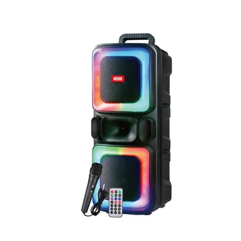 Altoparlante Karaoke XO F55 - Bluetooth 5.0 - 20W - Funzione TWS - Illuminazione RGB - Microfono cablato incluso - Bluetooth FM USB e MicroSD - Nero