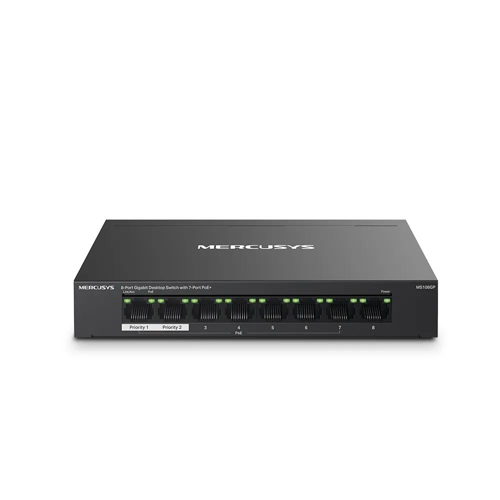 Switch Desktop Ms108Gp Unmanged Poe 8P Gigabit Rj45 4Poe+ Fino 65W