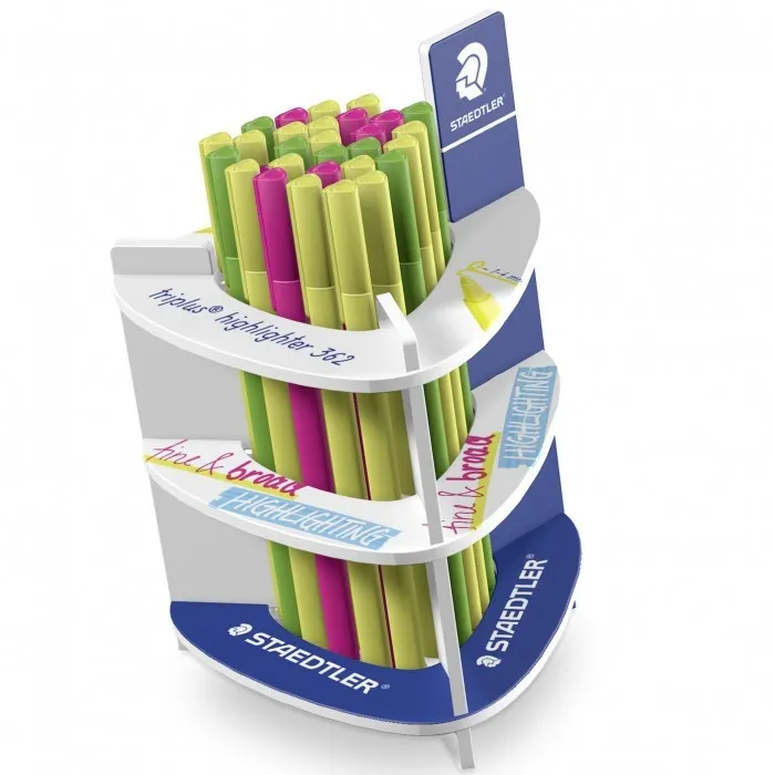 Staedtler Triplus Textsurfer 362 espositore di 30 pennarelli fluorescenti - Linea 1 - 4 mm circa - Inchiostro a base d acqua - Colori assortiti