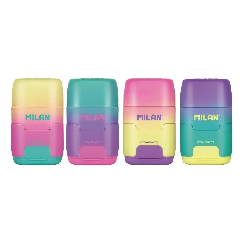 Espositore compatto da 16 temperini Milan Sunset - Uso Standard e Maxi - Lama in Acciaio - Gomma - Lama di Sicurezza - Colori Assortiti