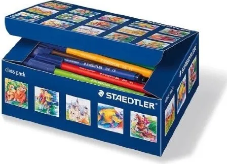 Staedtler Noris 326 Confezione da 100 pennarelli a punta fine - Corsa 1 mm circa - Inchiostri a base d acqua - Colori assortiti