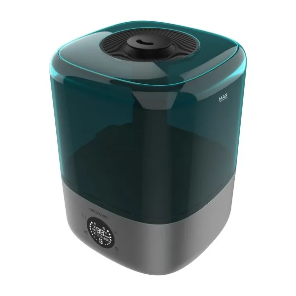 Umidificatore d'aria intelligente Cecotec BreezeCare 2900 - Capacità 45 l - Umidificazione rapida 300 ml/h - Controllo touch - Filtro purificante in ceramica - Timer - Controllo dell'umidità 45-90% - Grigio