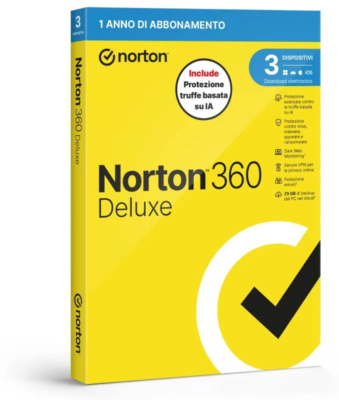Antivirus Deluxe 2026 3Dev 25Gb 12M Norton Deluxe Antitruffa 3D1Y25G
