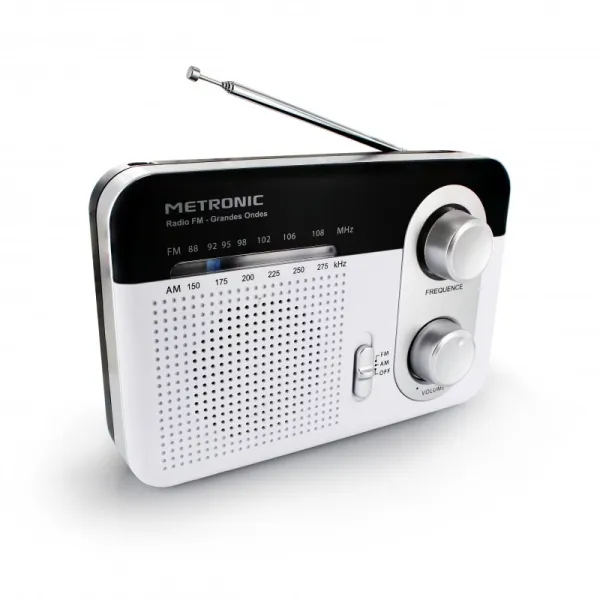 Radio portatile Metronic AM/FM e onde lunghe - Bianca