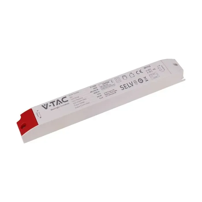 V-TAC Alimentatore in Plastica 200W 24V 8.25A Bianco 320x41x30mm IP44