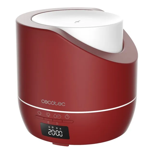 Umidificatore per aromaterapia Cecotec PureAroma 500 Smart Garnet - Capacità 500 ml - Display a LED - Timer 12 ore - 3 modalità vapore - Funzione sveglia - Copertura 30 m² - Rosso