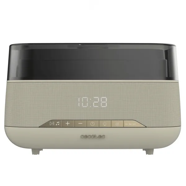 Umidificatore per aromaterapia Cecotec PureAroma 1300 Hydra Speaker con altoparlante integrato - Capacità 300 ml - Display a LED - Bluetooth - 3 modalità - Timer - 7 colori LED - Design minimalista - Beige