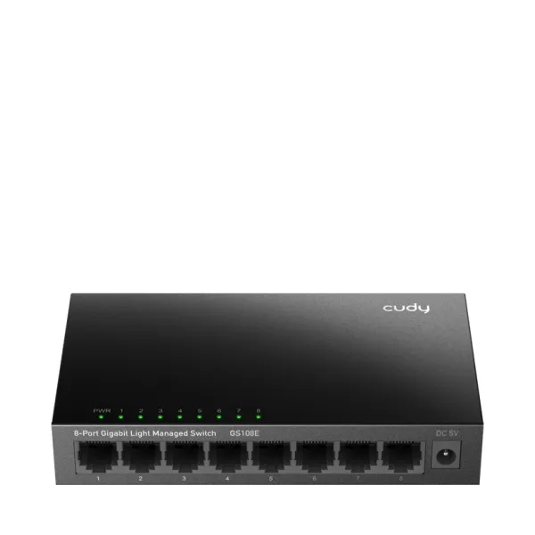 Cudy Switch Gigabit da 8 porte - Facil Administration - Velocità fino a 1000Mbps - Plug and Play - Carcasa de Metal - Ahorro de Energia - Color Negro