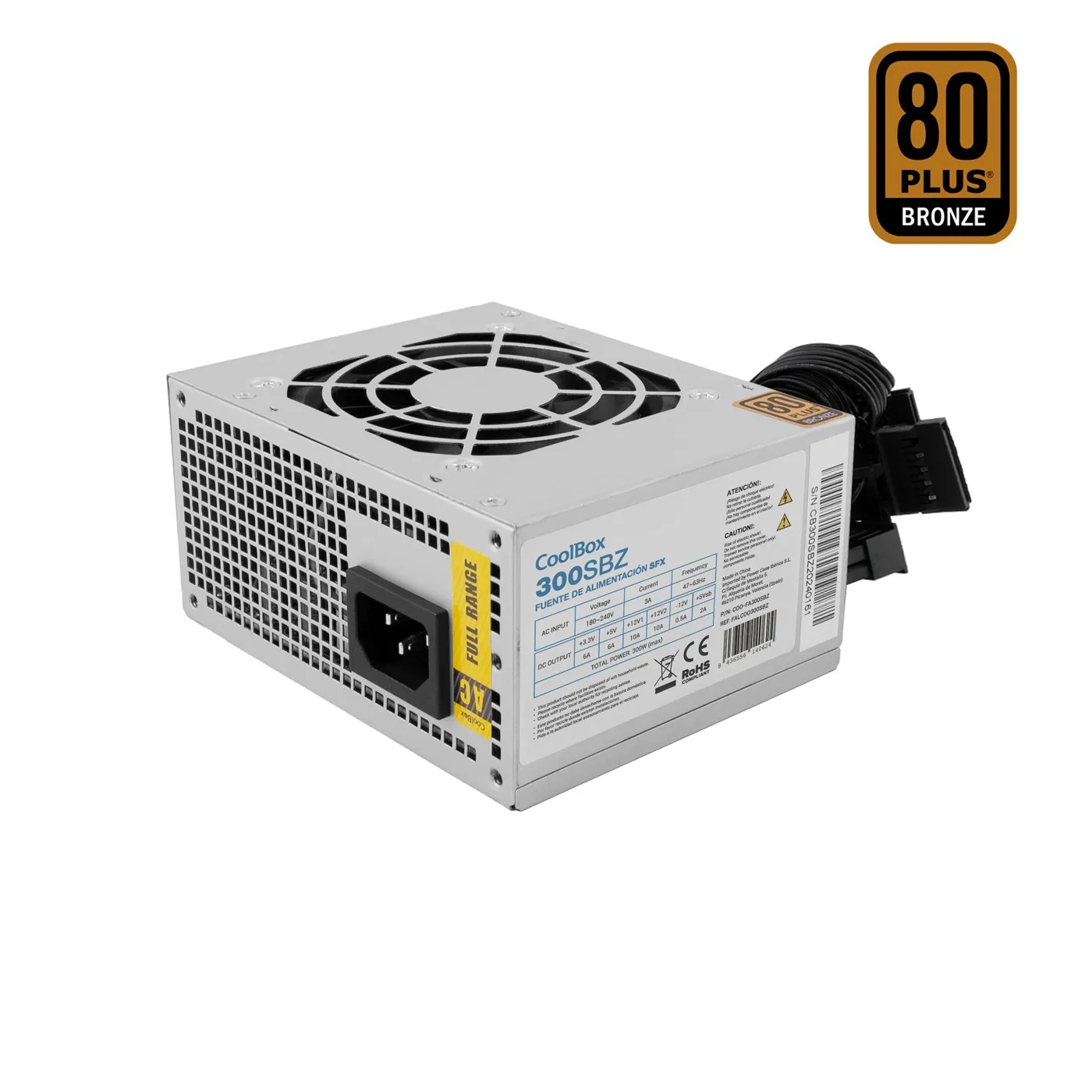 CoolBox S300 alimentatore per computer 300 W 20+4 pin ATX SFX Argento