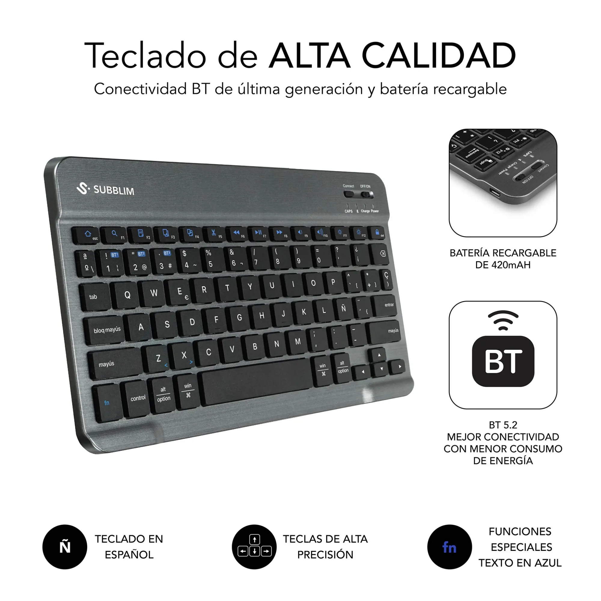 SUBBLIM SUBKT3-BTS070 custodia per tablet 279 cm (11) Custodia flip a libro Nero