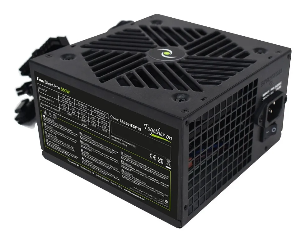 Tecnoware Alimentatore Atx Free Silent 550 W Ventola 120Mm 2Xsata 1X24 Poli 1X12 V 4+4 Poli 2X