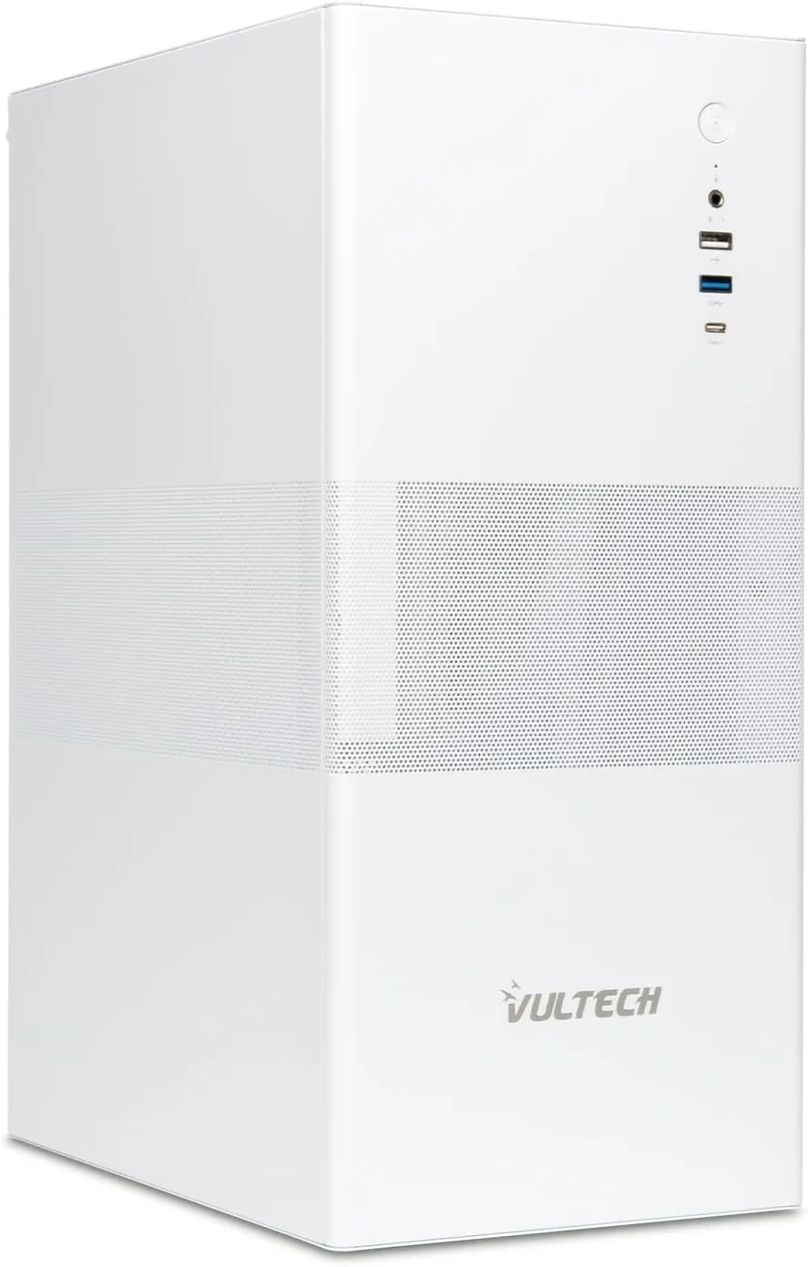 Vultech Case Atx Vco-A1759-B Con 1X Type-C 1X Usb 3.0 + 1X Usb 2.0 Bianco