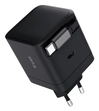 Trust Alimentatore/Caricabatteria 65W 1 Porte Usb-C + Cavo Retrattile Usb-C - Plastica Riciclata 50