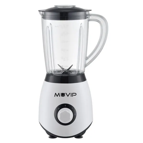 Muvip frullatore 1300W 1.5L - 2 Velocità - Lame in Acciaio Inox - Funzione Tritaghiaccio - Blocco di Sicurezza