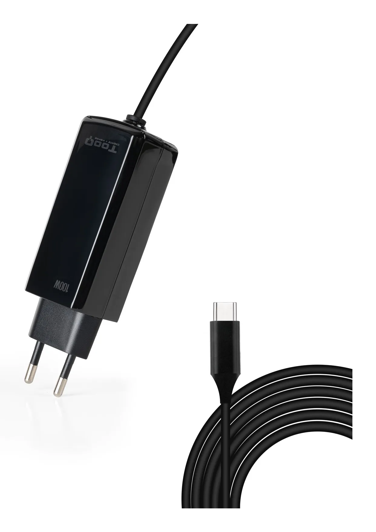 TooQ TQLC-USBCGAN100PD-C Caricabatterie per dispositivi mobili Computer portatile Universale Nero AC Interno