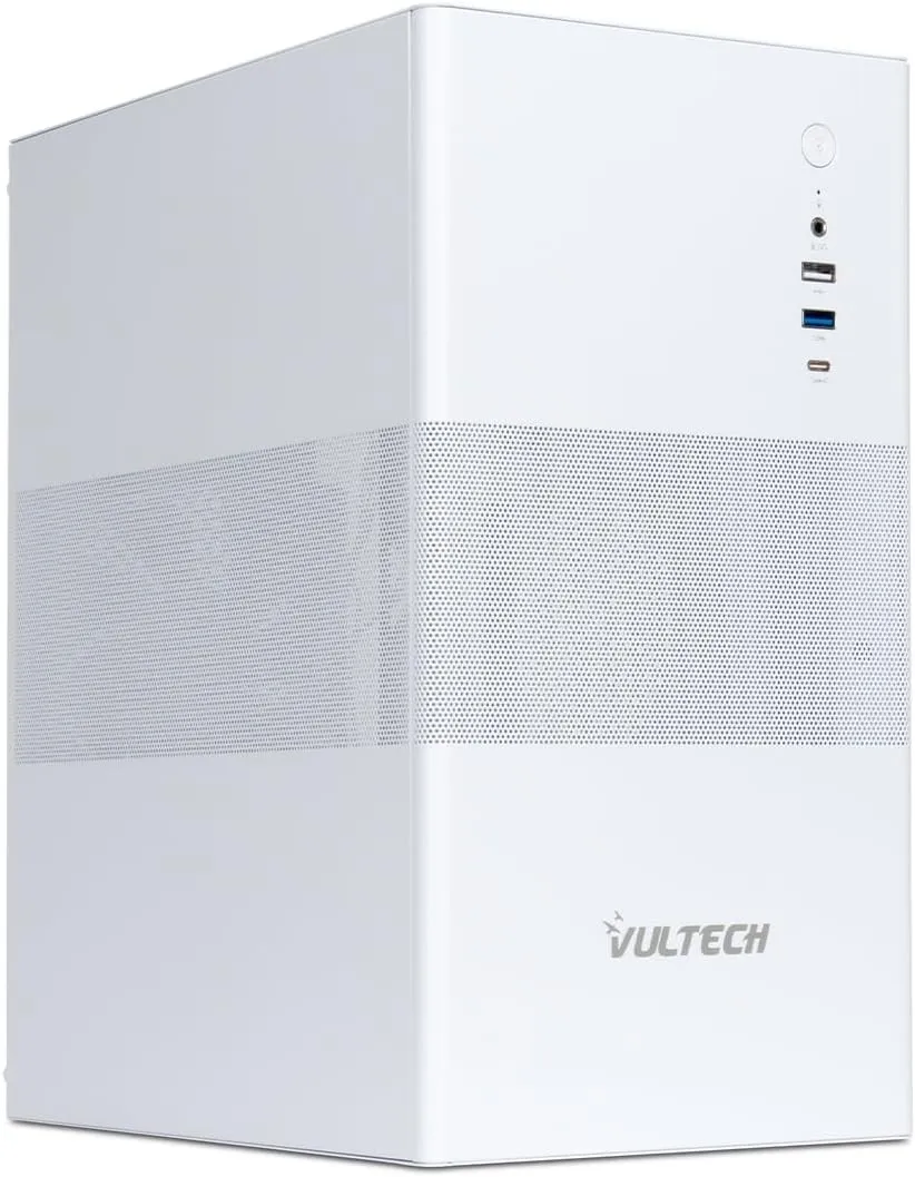 Vultech Case Micro-Atx Vco-M1759-B Con 1X Type-C 1X Usb 3.0 + 1X Usb 2.0 Bianco