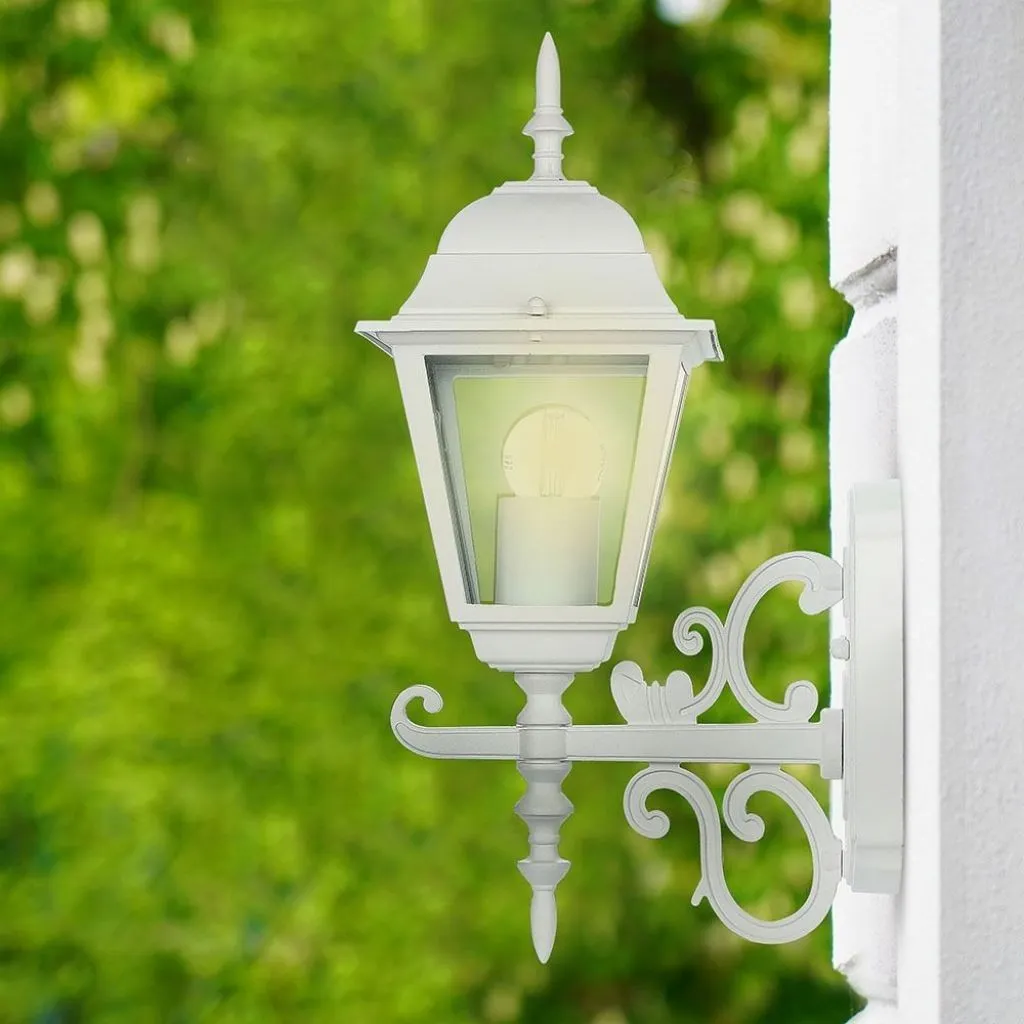 V-TAC Lampada LED da Muro a Lanterna con Portalampada E27 (Max 60W) Rivolta Verso in Alto Colore Bianco Opaco IP44