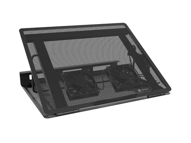 Base di raffreddamento Natec Tern 2 per laptop da 173 - 2 ventole magnetiche da 80 mm - Controllo della velocità - Struttura in metallo robusto - Nero