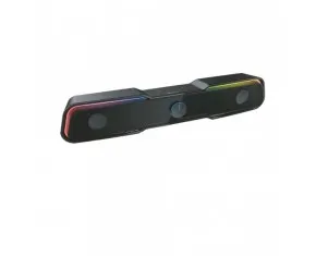 3GO Droxio Nessye Sound Bar 2.0 10W - Illuminazione RGB - Connettività Bluetooth 5.0 + Jack da 35 mm - Alimentazione USB - Colore nero