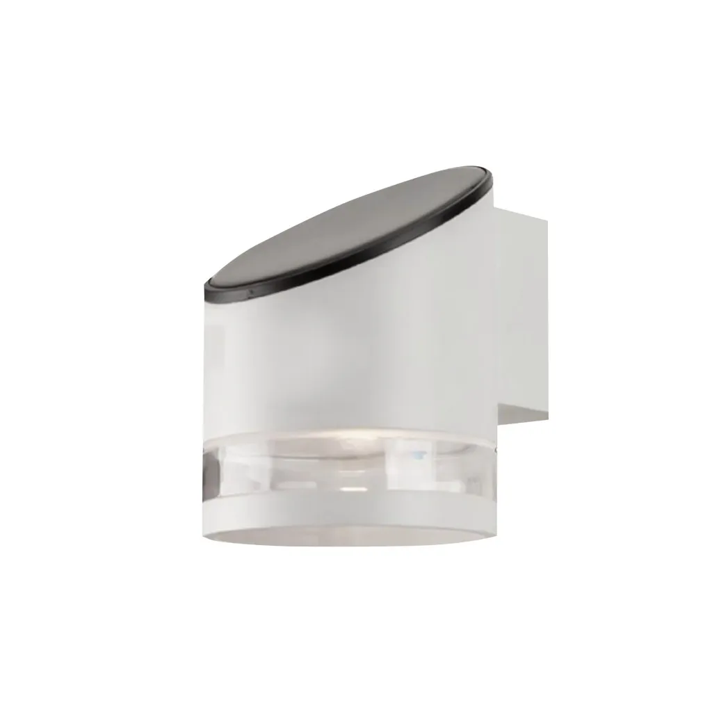 V-TAC Lampada LED da Giardino Cilindrica con Pannello Solare 1W Corpo Bianco 121*90*112.5mm 3000K IP54