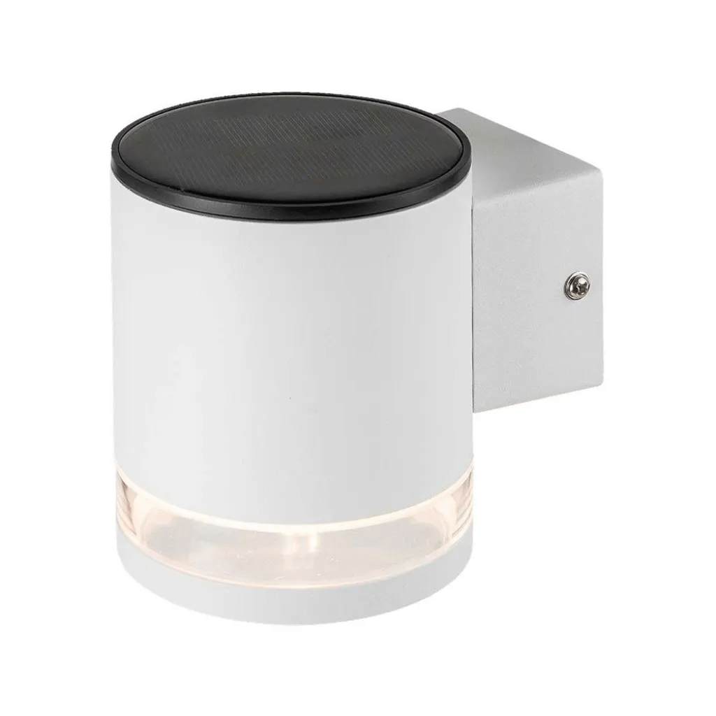 V-TAC Lampada LED da Giardino Cilindrica con Pannello solare 1W Corpo Bianco 121*90*112.5mm 3000K IP44