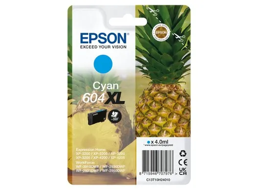 ORIGINALE Epson Cartuccia d'inchiostro ciano C13T10H24010 604 XL 350 pagine 4ml
