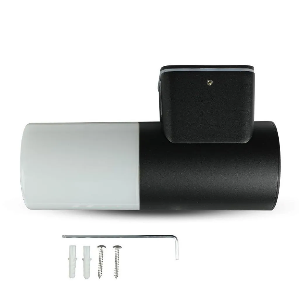 V-TAC Lampada LED da Giardino Cilindrica con Portalampada GU10 (Max 35W) con Corpo Nero e Copertura Bianca h: 22cm IP54