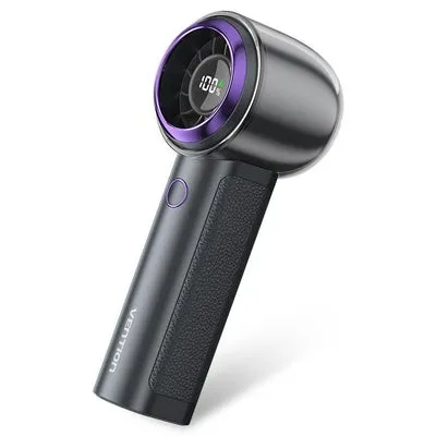 Ventilatore portatile Vention PBB - Velocità massima 13000 giri/min - Livelli regolabili da 1 a 100 - Batteria da 3000 mAh - Connessione USB-C - Leggero e compatto - Nero/Viola