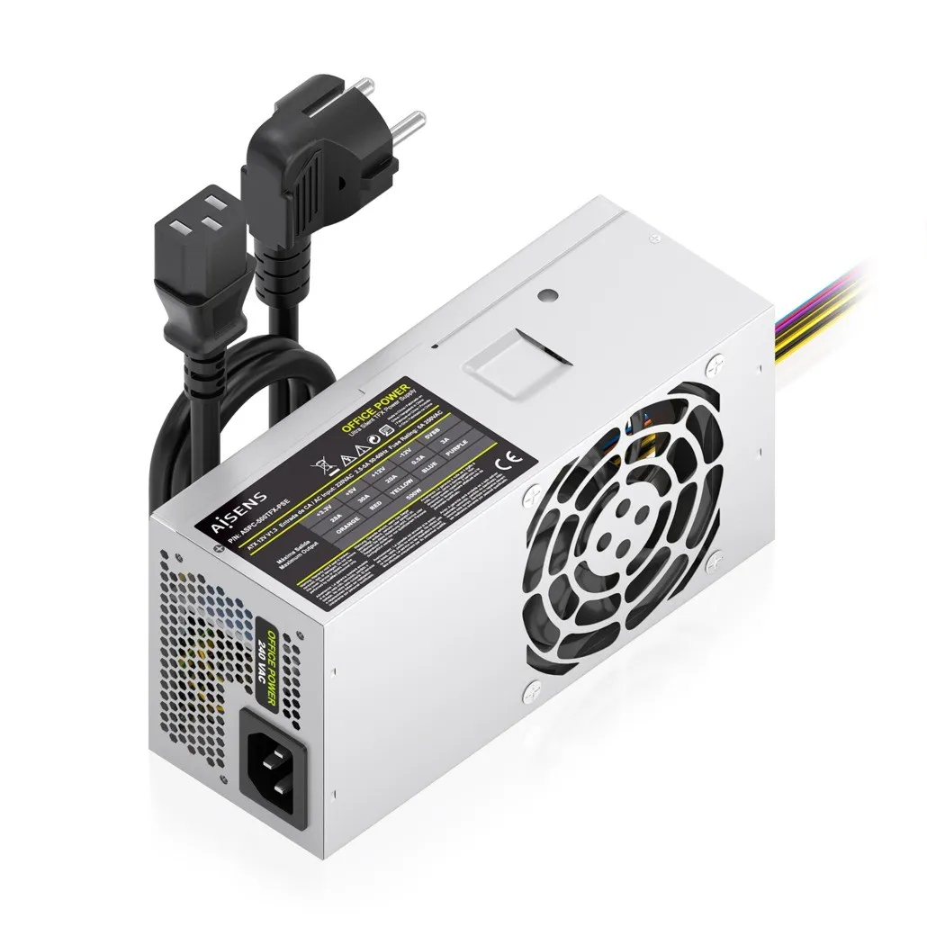 AISENS ASPC-500TFX-PSE alimentatore per computer 500 W 20+4 pin ATX TFX Argento