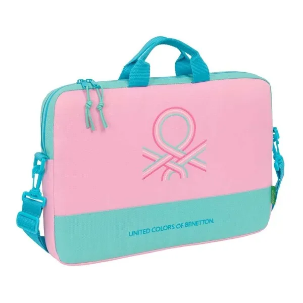 Borsa porta laptop Safta Benetton Dolce per laptop fino a 156 - Interno imbottito - Tracolla regolabile - Maniglie superiori - Doppia maniglia estraibile - 4 litri - 400x40x270 mm - Rosa pastello