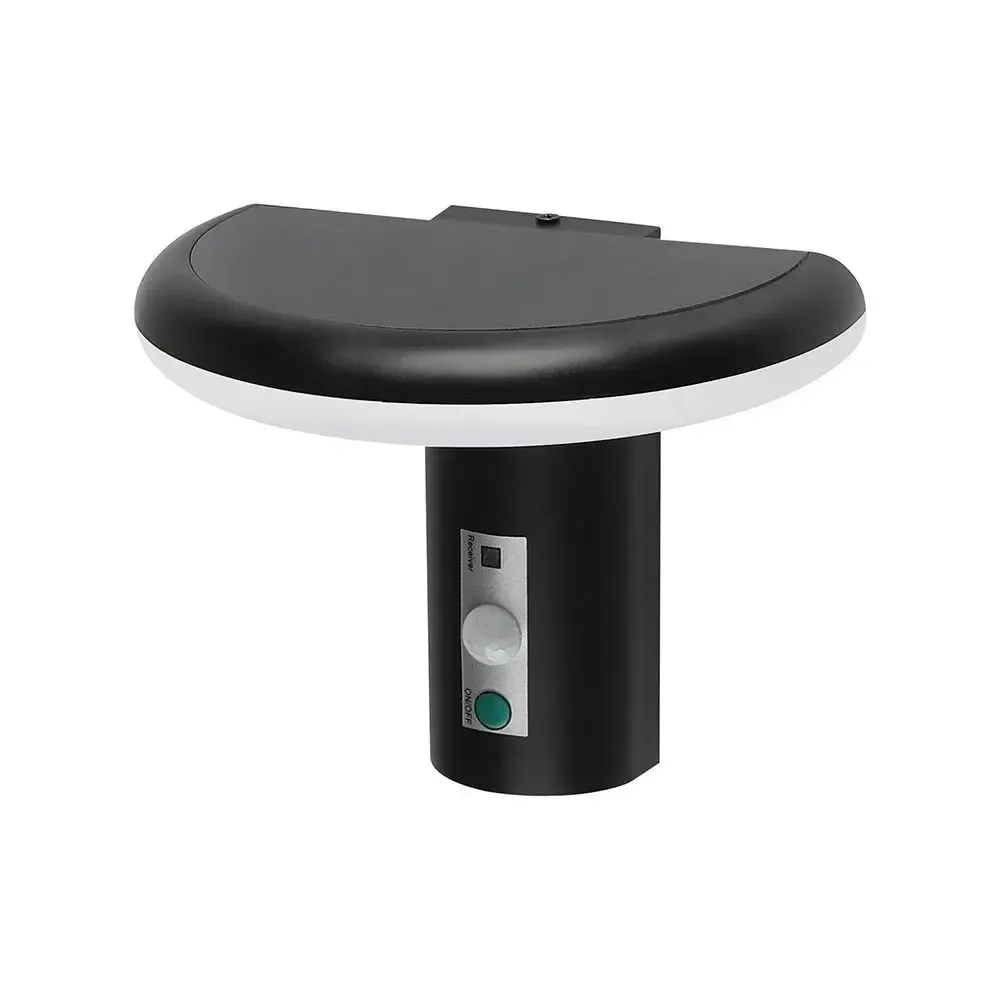 V-TAC Applique LED Solare da Esterno 2W Sensore PIR e Telecomando Nera 3000K IP54