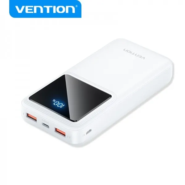 Vention Powerbank Batteria 20000mAh 225W USB (C+A+A) con schermo LED - Colore bianco
