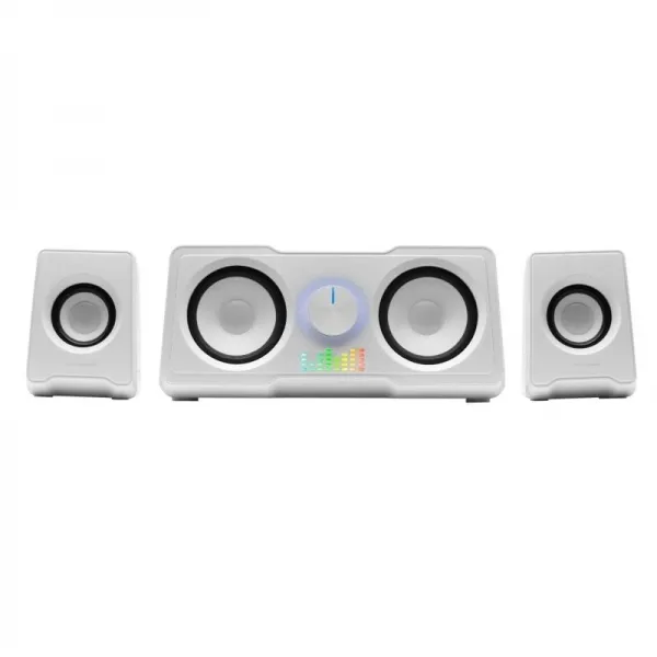 Sistema audio Mars Gaming MSX MS22 - Potenza 35 W - Sistema 2.2 con 4 driver - DSP avanzato - Effetto flusso RGB - Connessione jack universale - Colore bianco