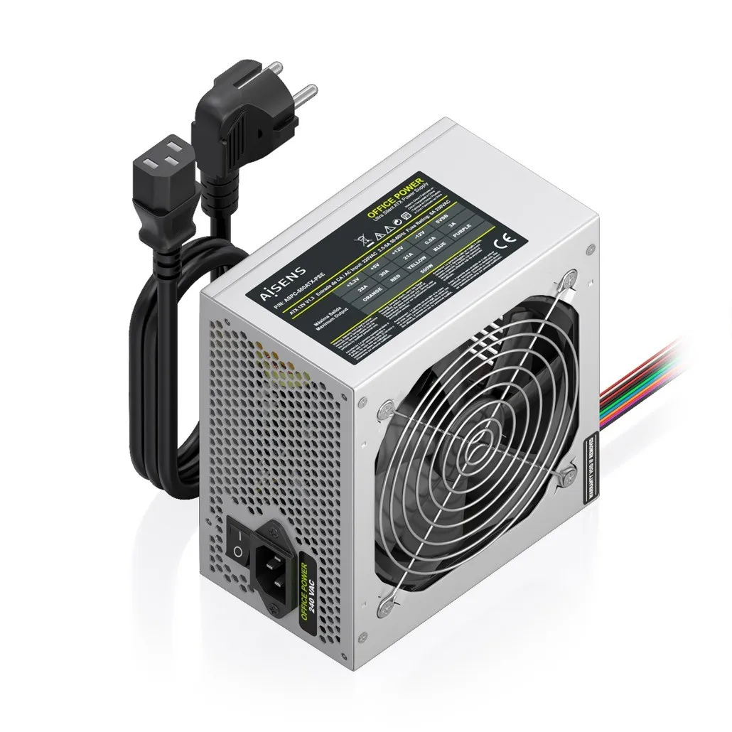 AISENS ASPC-500ATX-PSE alimentatore per computer 500 W 20+4 pin ATX ATX Argento