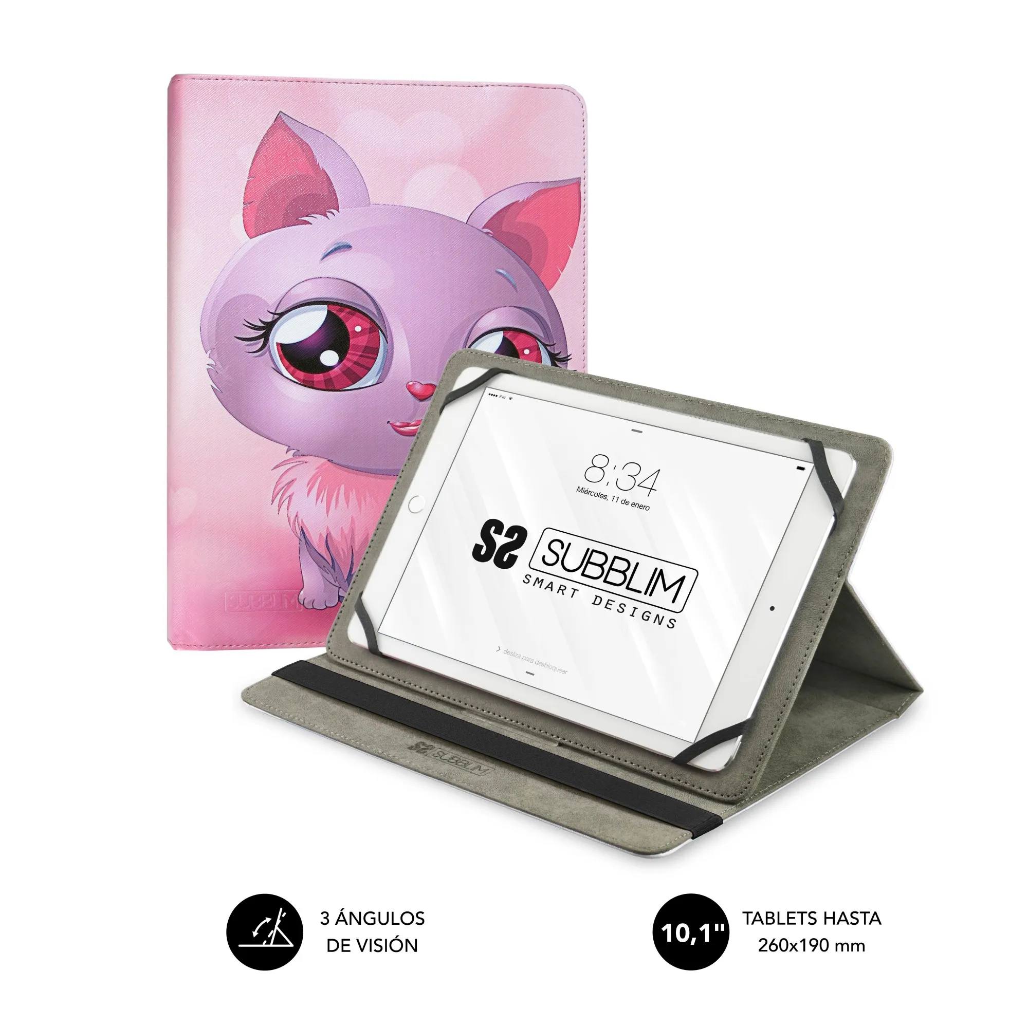 SUBBLIM SUB-CUT-4TC002 custodia per tablet 256 cm (10.1) Custodia a libro