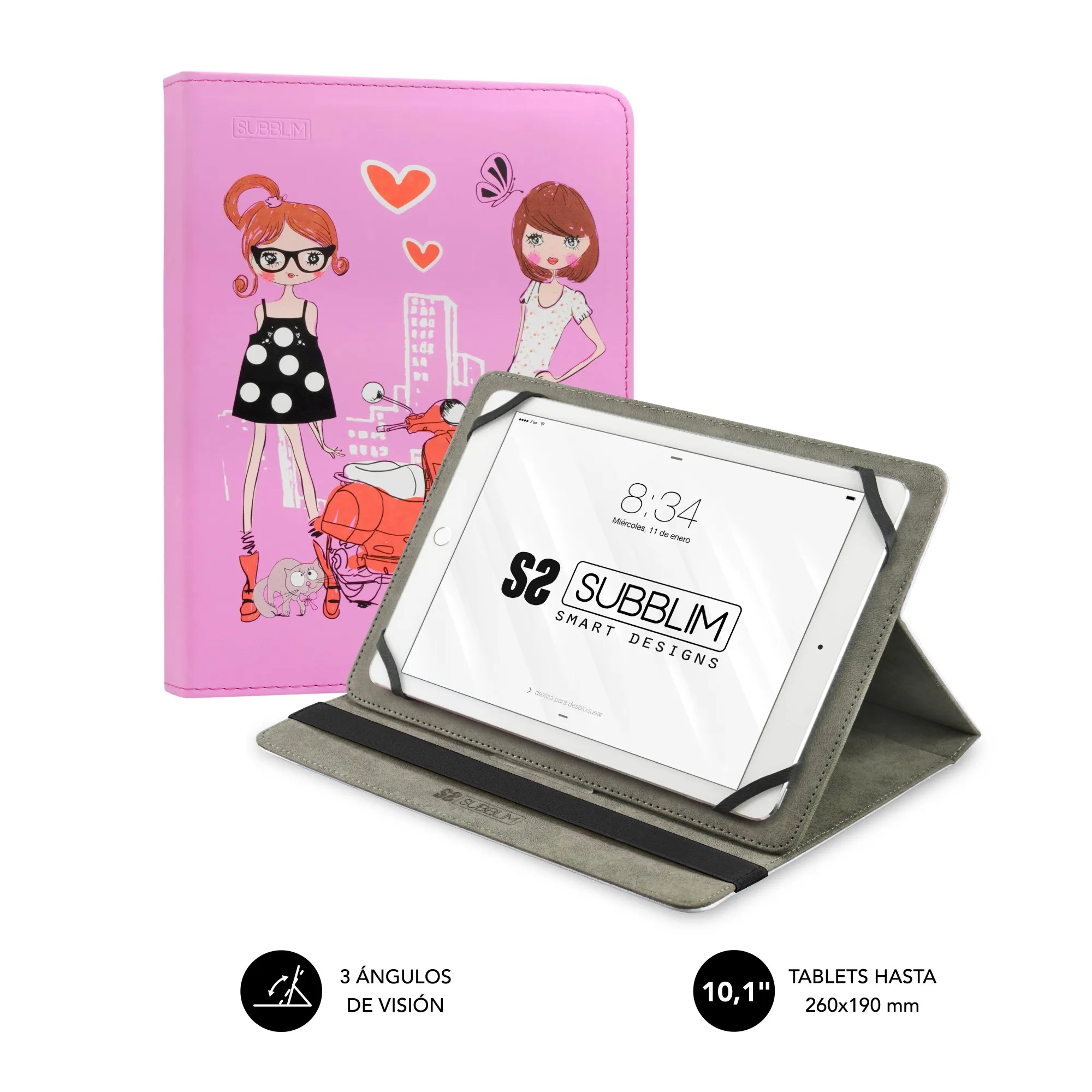 SUBBLIM SUB-CUT-4TC004 custodia per tablet 256 cm (10.1) Custodia a libro