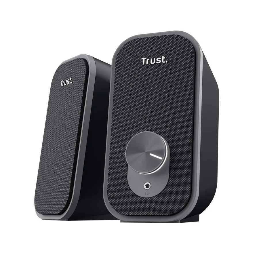 Trust Set Altoparlanti Speakers 2.0 12W Picco (6W Rms) Con Presa Per Cuffie - Ador 2.0 - Nero/Grigio