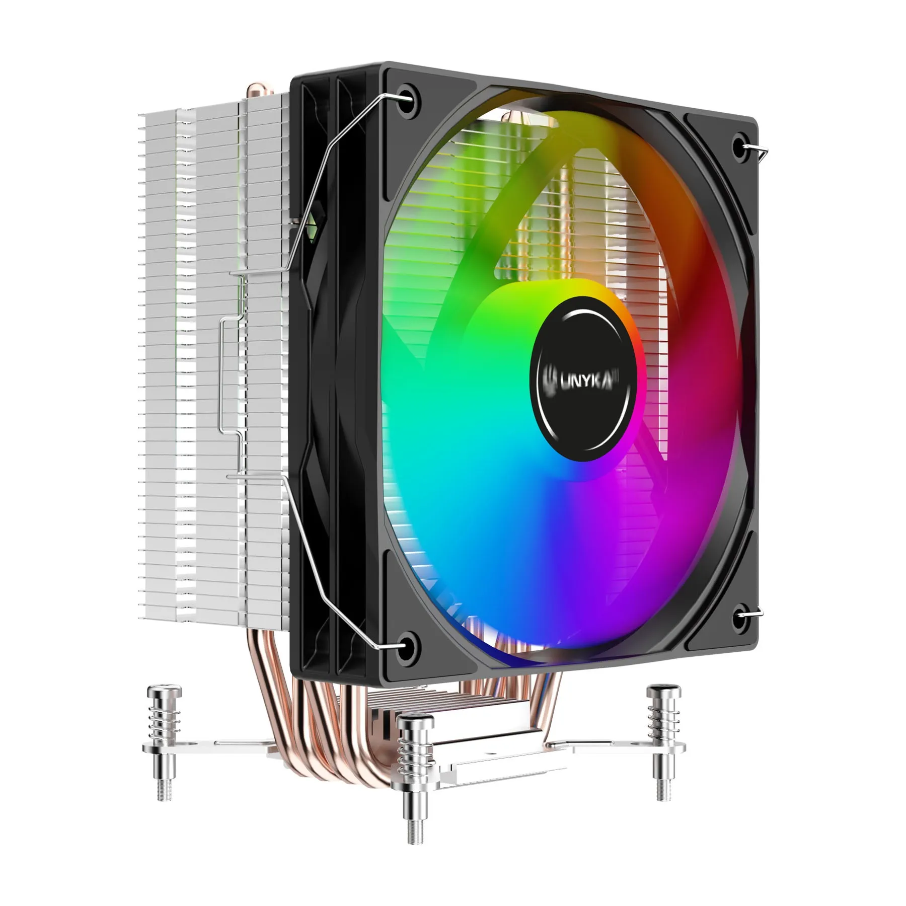 Dissipatore per CPU Unykach Unycool H41 ARGB - Multisocket universale - Ventola da 120 mm - Illuminazione ARGB - Nero