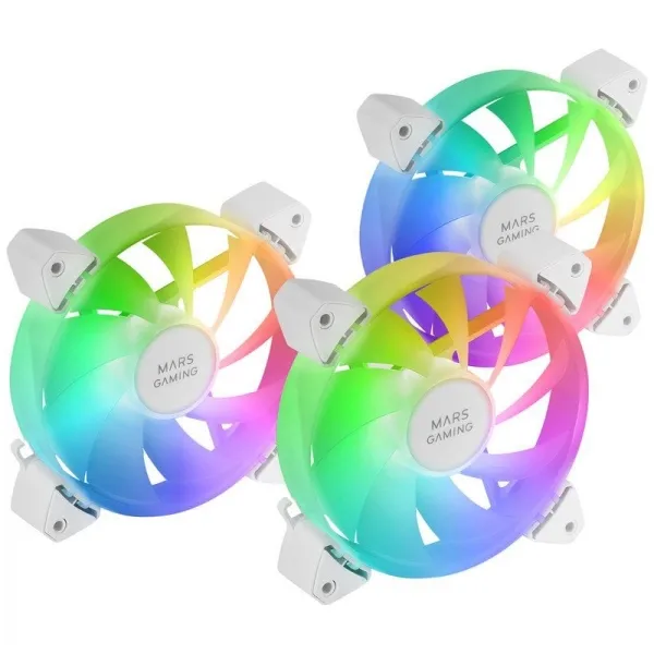 Kit ventola ARGB Mars Gaming MF-3A - Illuminazione a 360° senza cornice - Effetti arcobaleno ARGB - Funzionamento ultra silenzioso - Compatibile con ARGB - Vari colori