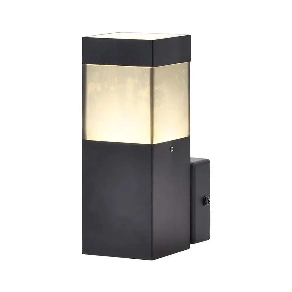 V-TAC Applique LED da Esterno GU10 (max 10W) Rettangolare in Acciaio Nera IP44