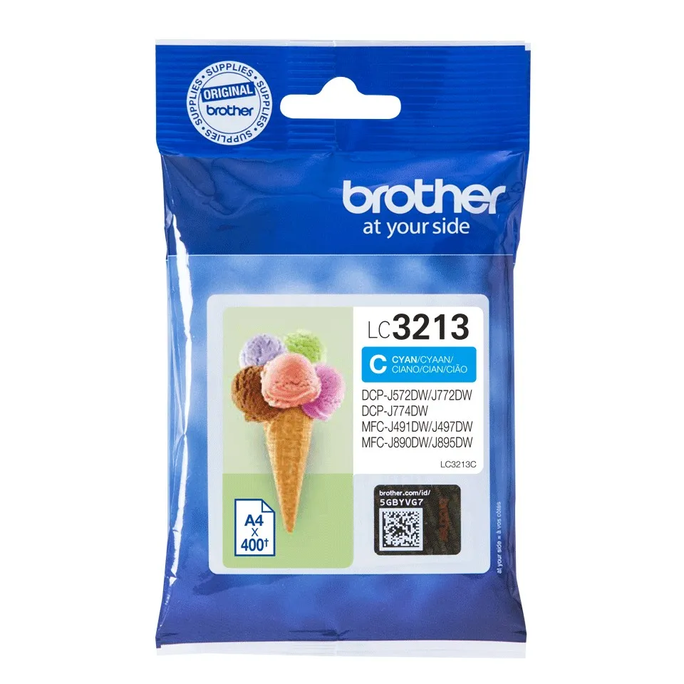 ORIGINALE Brother Cartuccia d'inchiostro ciano LC3213C LC-3213 400 pagine