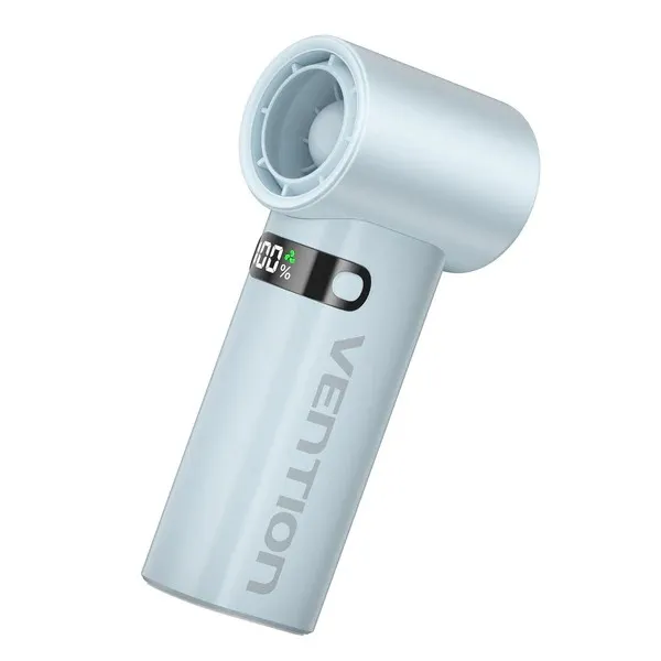 Ventilatore portatile Vention PBE - Velocità massima 17000 giri/min - Livelli di velocità regolabili da 1 a 100 - Batteria da 3000 mAh - Display a LED - Connessione USB-C - Leggero e compatto - Blu