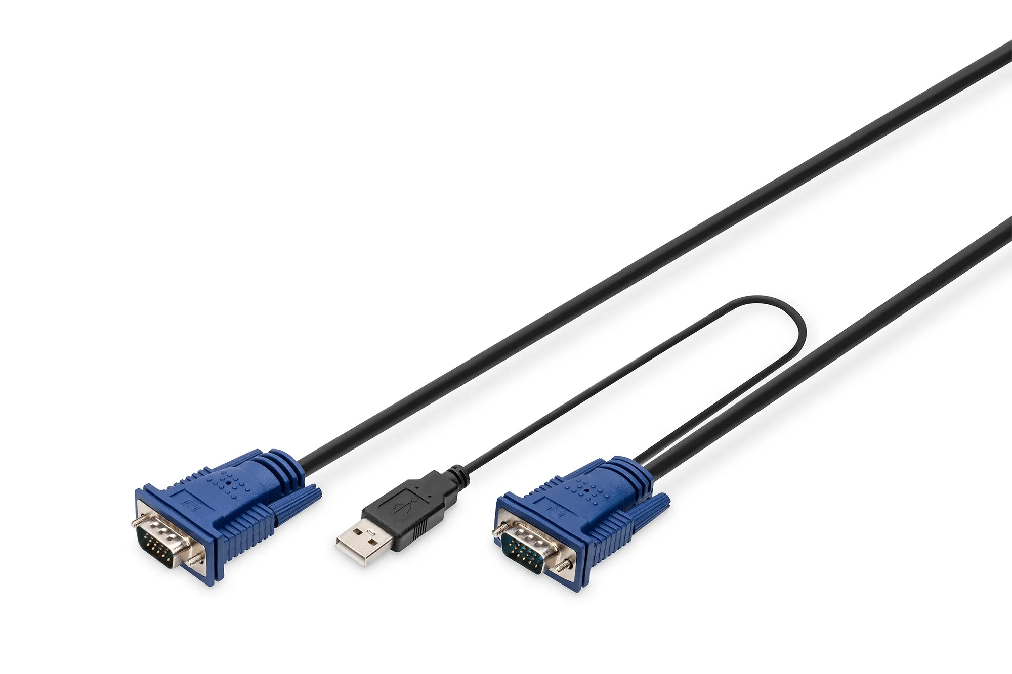 Cavo Triplo Per Console Con Switch Kvm Per Server Usb/Ps2 - Mt. 5