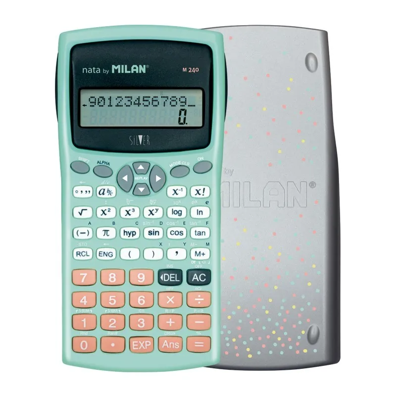 Milan M240 calcolatrice Tasca Calcolatrice scientifica Nero Argento Turchese