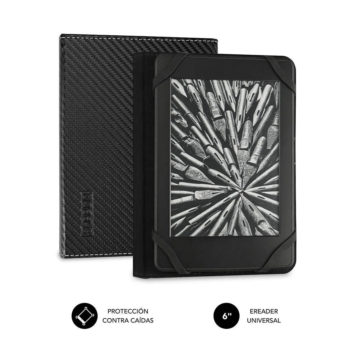 SUBBLIM SUB-CUE-1EC001 custodia per e-book reader 152 cm (6) Custodia a libro Nero