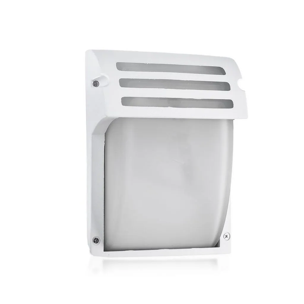 V-TAC Lampada LED da Muro con Portalampada E27 (Max 60W) Colore Bianco Vetro Satinato IP44