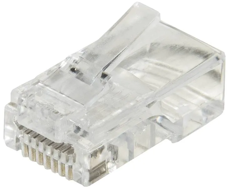 Link Plug RJ45 CAT5e UTP passante trasparente confezione da 100 pezzi