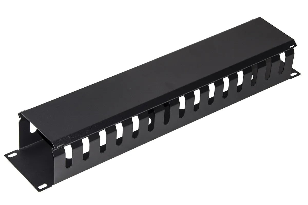 Pannello Guidacavi Per Armadi Rack 19 2U A Gabbia Nero 483X88X70 Mm In Metallo